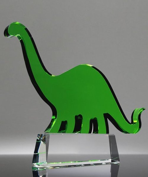 Dinosaur Shaped Crystal Trophy