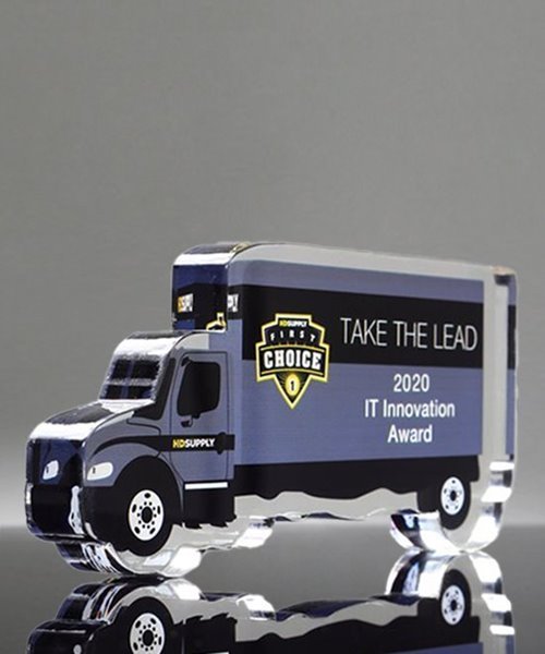 Acrylic Logo-Draft Truck Paperweight