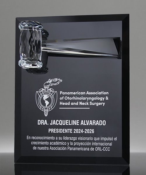 Crystal Gavel Plaque Award